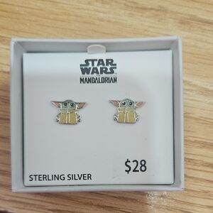 Star Wars Mandalorian Baby Yoda Sterling Silver Earrings